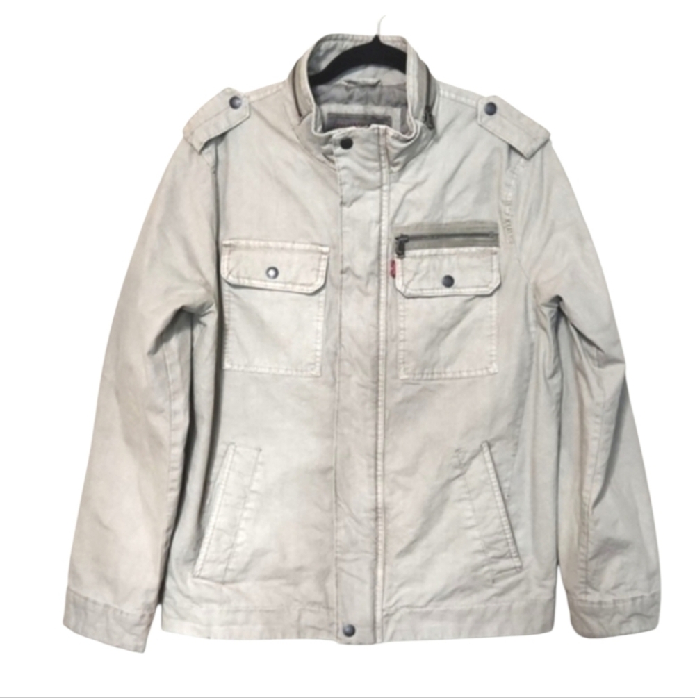 NWT Levi's Modern Fit Washed Cotton Military Field Jacket Men's Small MSRP $150